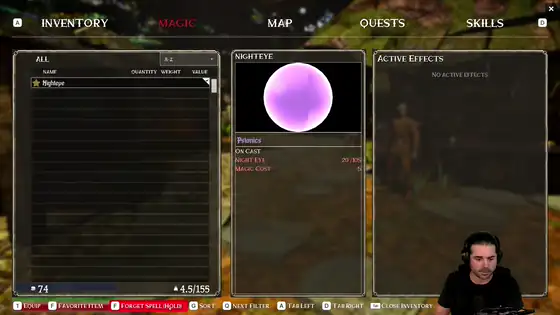 The Lantern of the Laughless Saint magic menu and spell craft UI loop